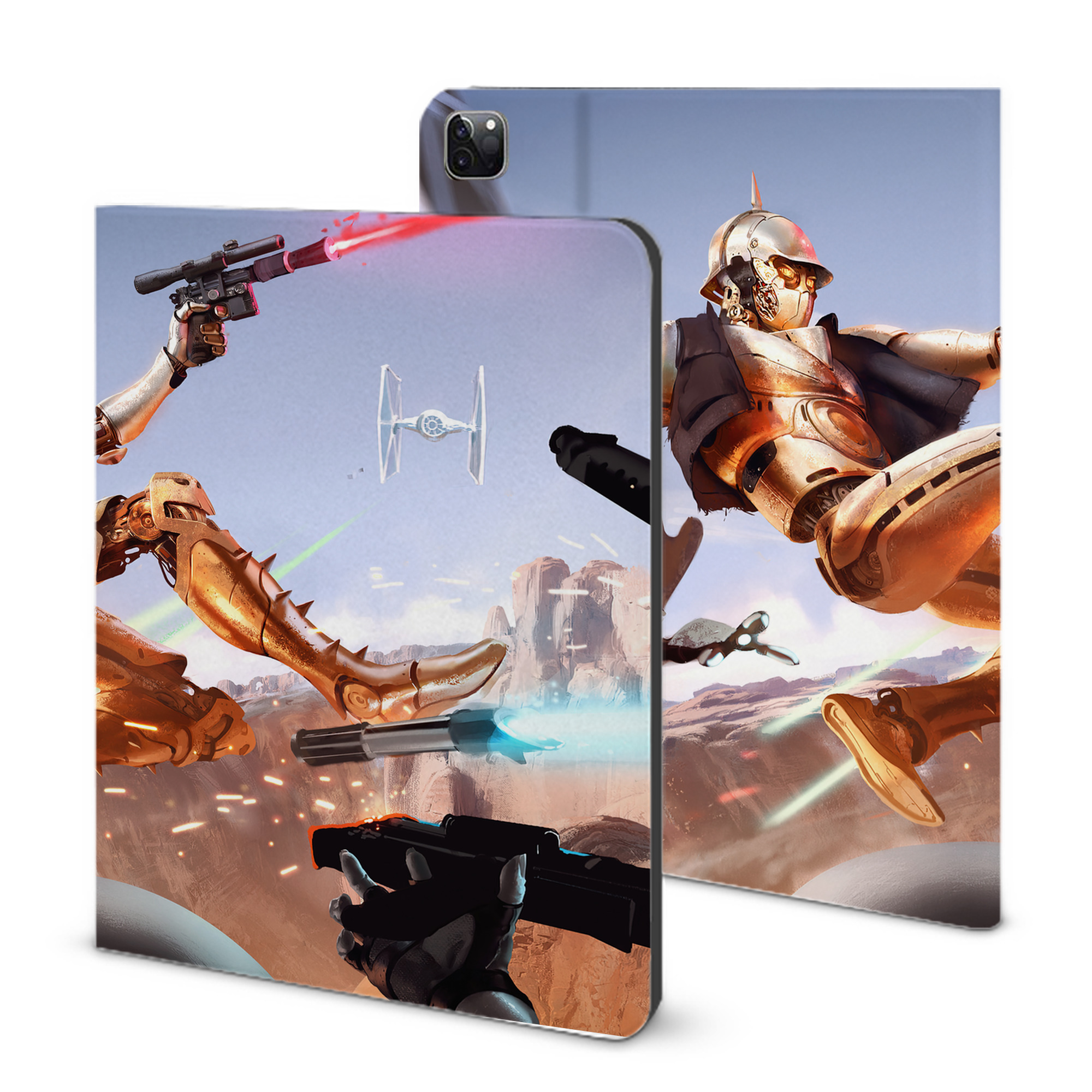 （画像用） スター・ウォーズ Star Wars IPad ケース ブック型 PUレザー TPU 耐衝撃 軽量 薄型 ペン収納なし 全面保護 IPad 各モデル対応